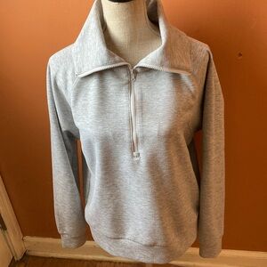 Anrabess Gray Half-Zip Sweatshirt - Size M